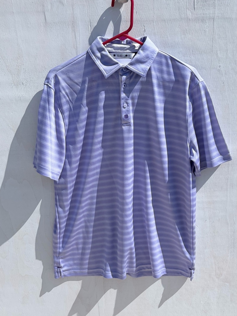 Black Clover Live Lucky Lavender Striped Polo Shirt Athleisure Golf M